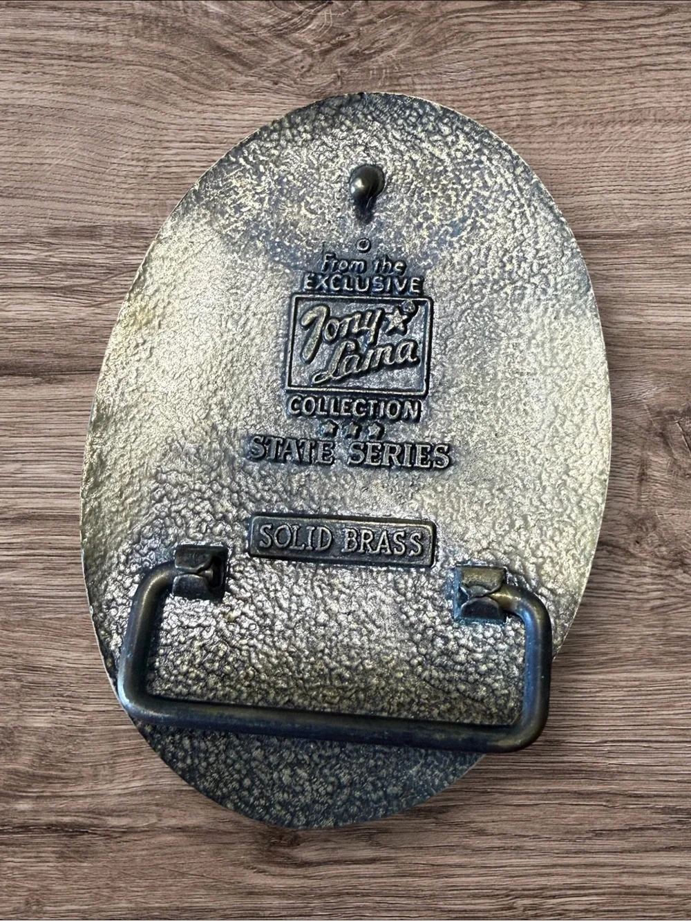 Tony Lama Texas State Series Solid Brass Western Belt Buckle vintage exclusive